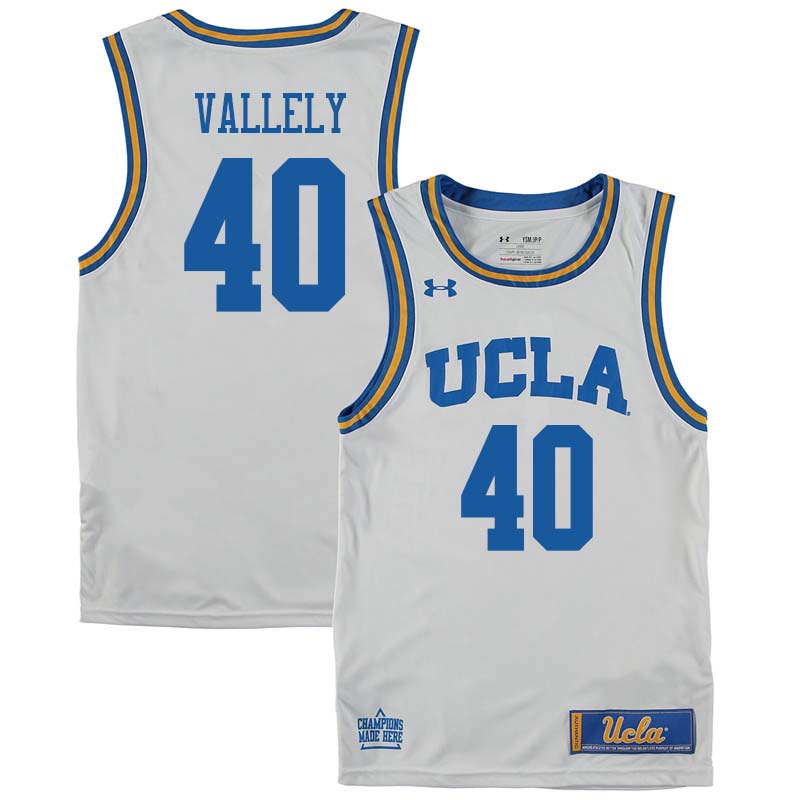 Men #40 John Vallely UCLA Bruins College Basketball Jerseys Sale-White